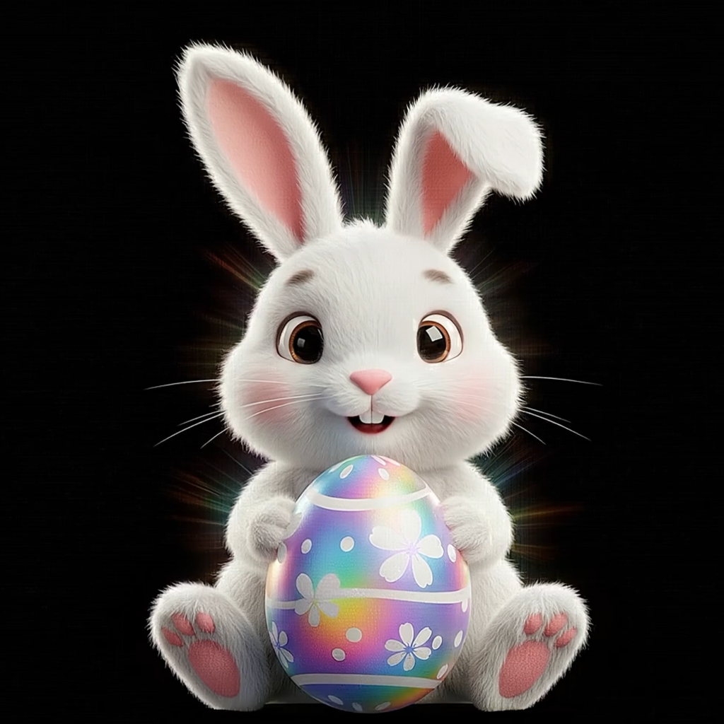 Easter cute white bunny