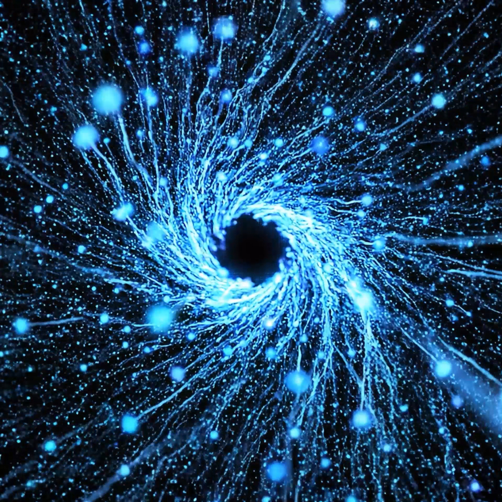 Abstract Particles Blue