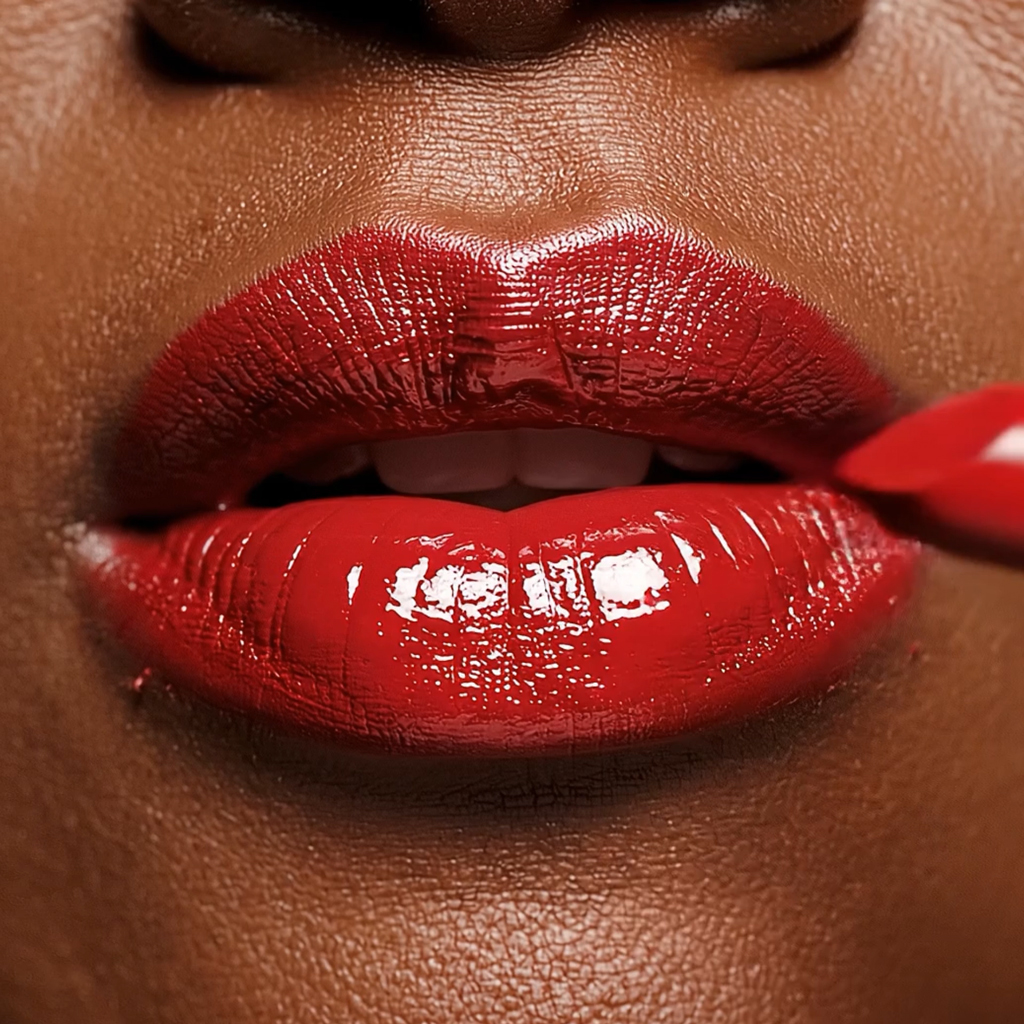 Red Lipstick Application