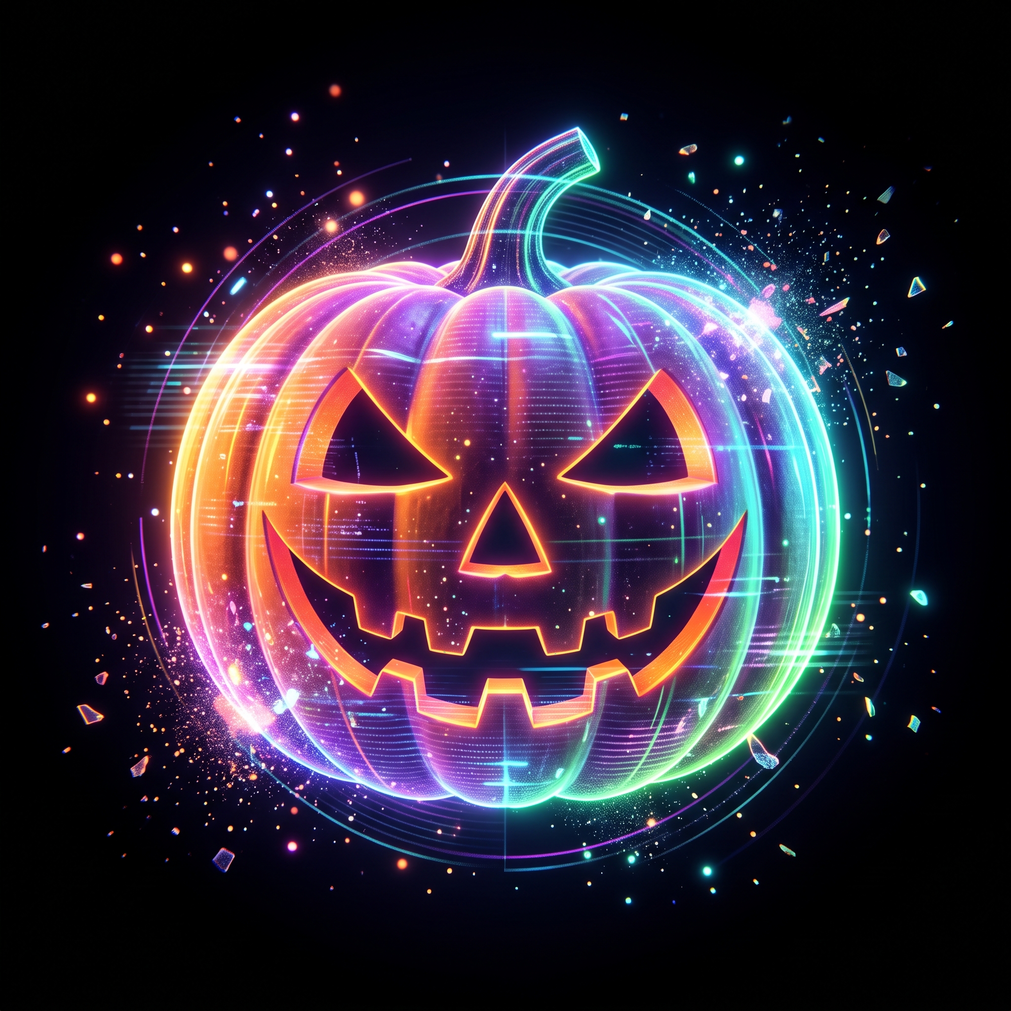 Another spooky carved pumpkin rotating