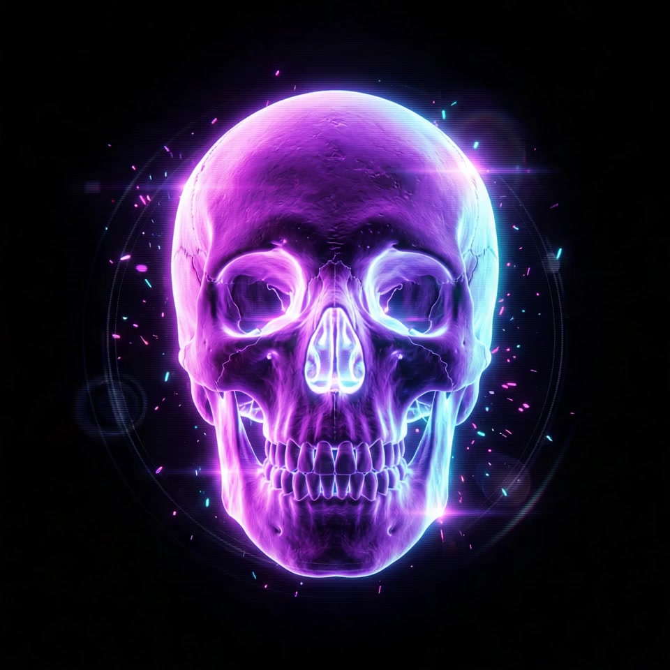 Neon Skull Apparition